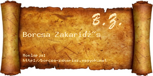 Borcsa Zakariás névjegykártya